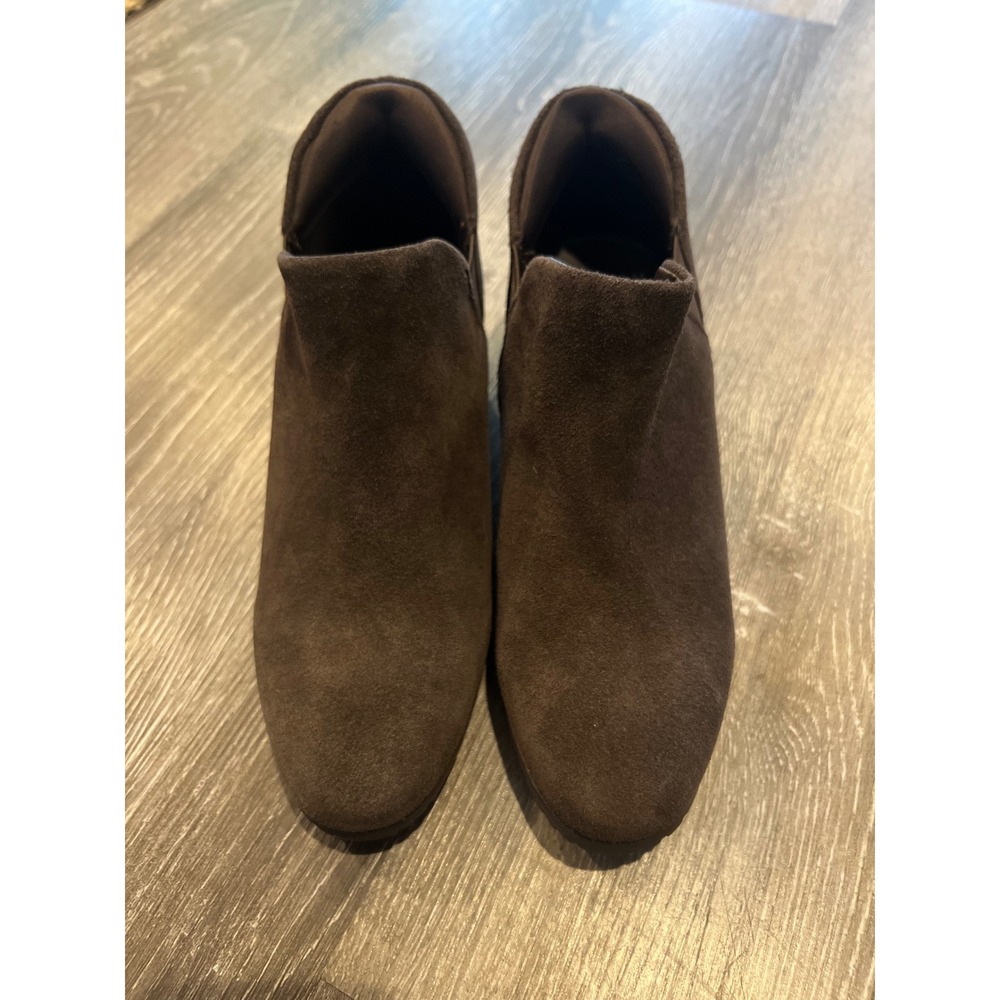 NEW Kenneth Cole Ankle Booties Women 8 Chocolate Serafina Suede Block Heel